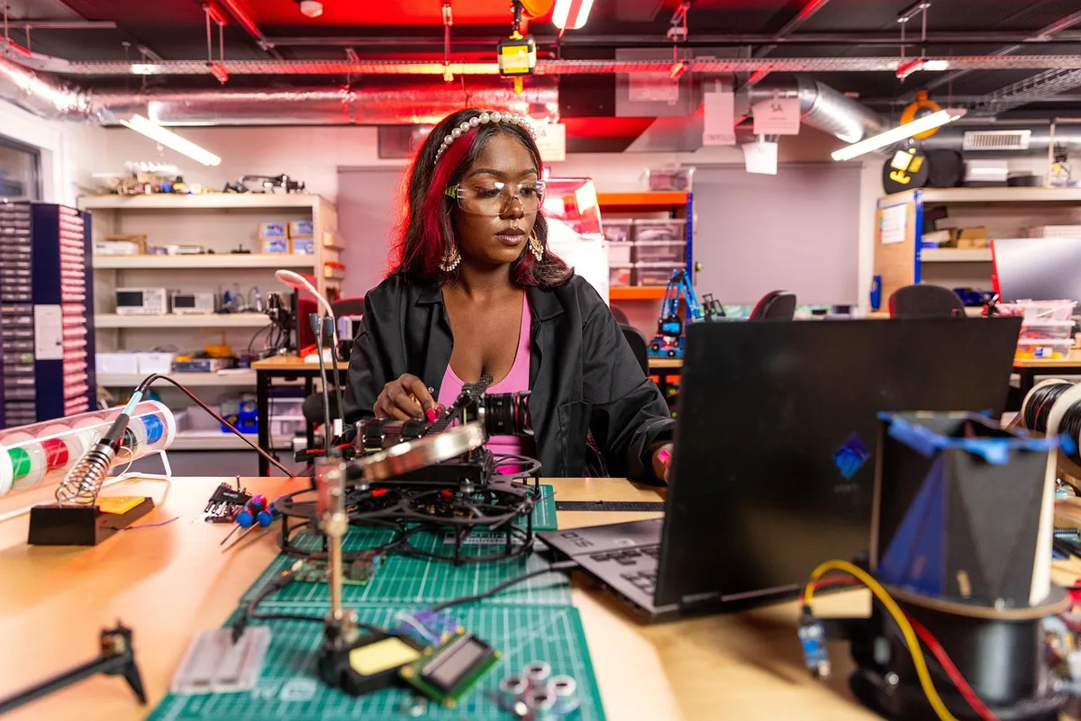 woman, engineer, tech, electronics, weld, wires, technology, lab, robotics, robotics, robotics, robotics, robotics, robotics